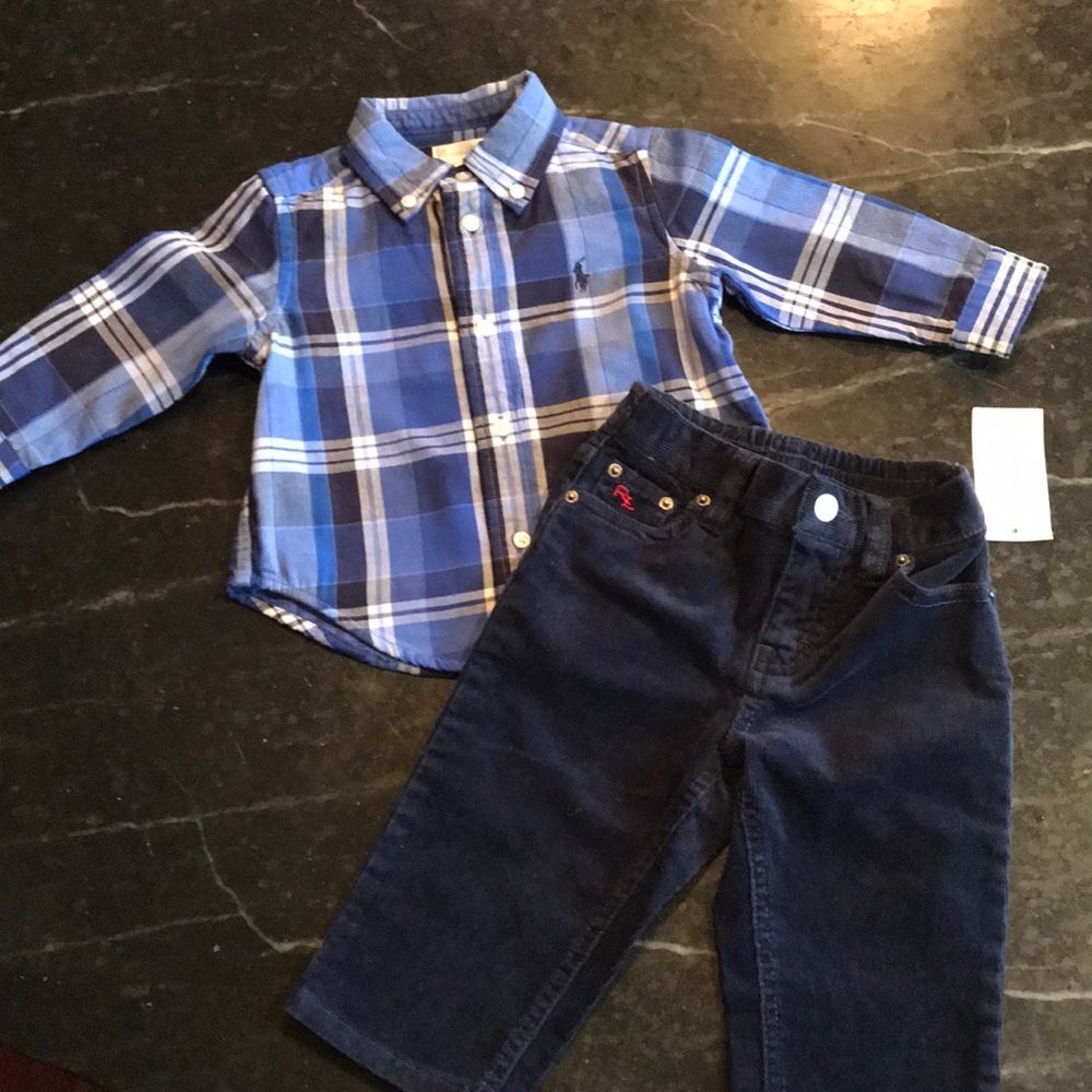NWT 9M Ralph Lauren Button Down Shirt & Courduroys